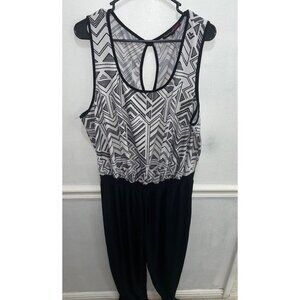 womans Heartsoulplus plus size 3X jumper pants white black sleeveless open back